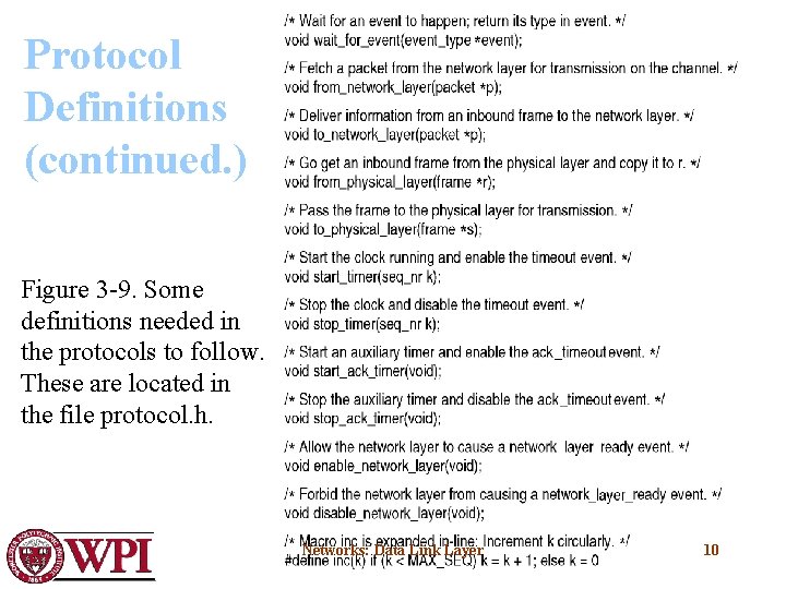 Protocol Definitions (continued. ) Figure 3 -9. Some definitions needed in the protocols to