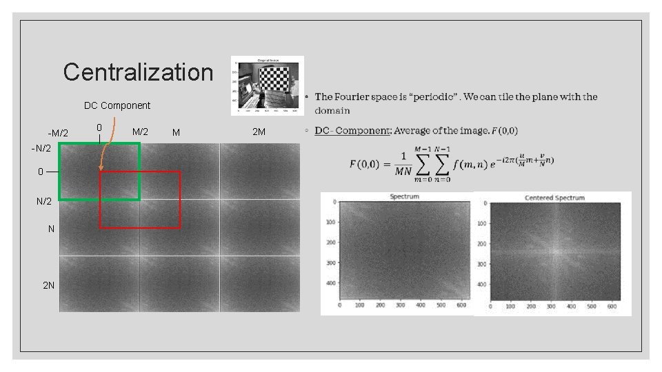 Centralization ◦ DC Component -M/2 -N/2 0 N/2 N 2 N 0 M/2 M