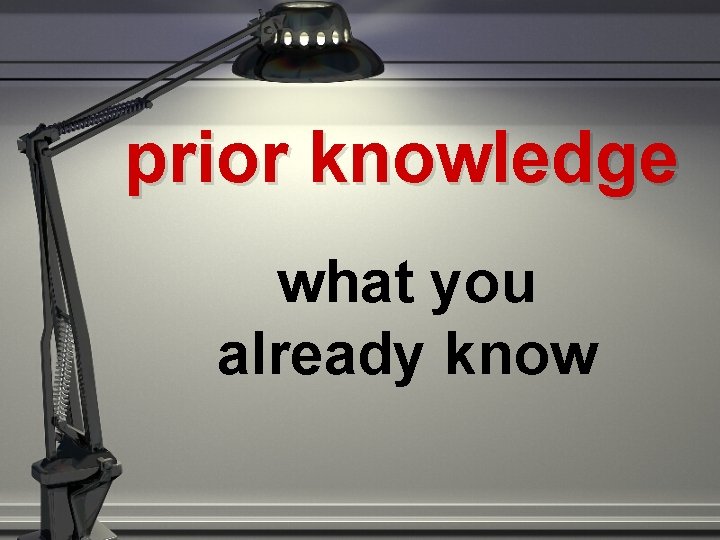 prior knowledge what you already know 