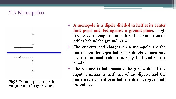 5. 3 Monopoles Fig 23 The monopoles and their images in a perfect ground