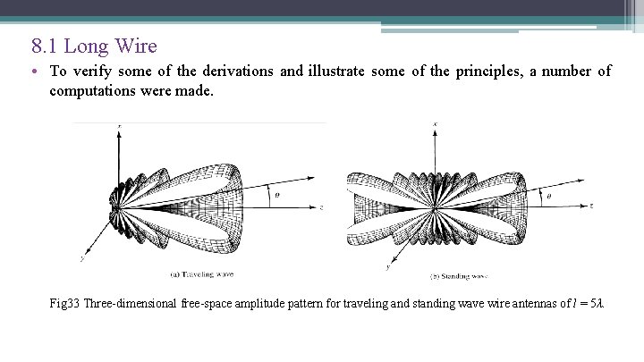 8. 1 Long Wire • To verify some of the derivations and illustrate some