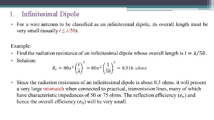 1. Infinitesimal Dipole 