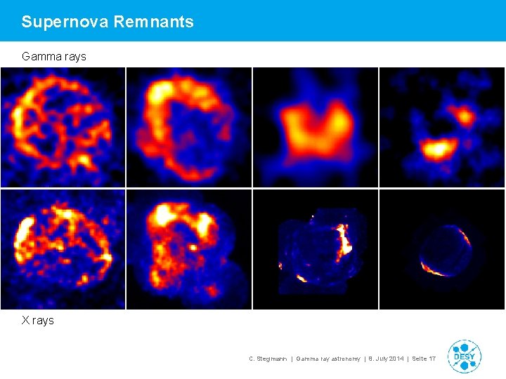 Supernova Remnants Gamma rays X rays C. Stegmann | Gamma ray astronomy | 8.
