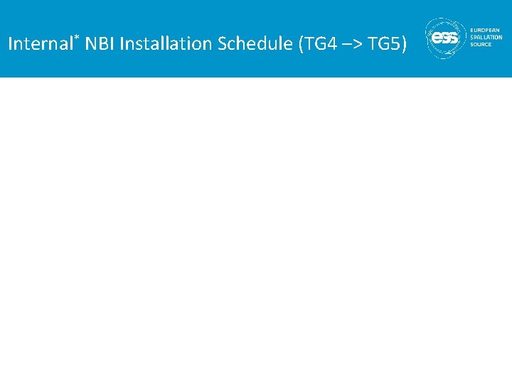 Internal* NBI Installation Schedule (TG 4 –> TG 5) 