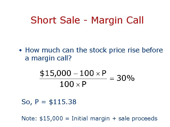 Short Sale - Margin Call w How much can the stock price rise before