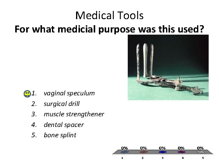 Medical Tools For what medicial purpose was this used? 1. 2. 3. 4. 5.