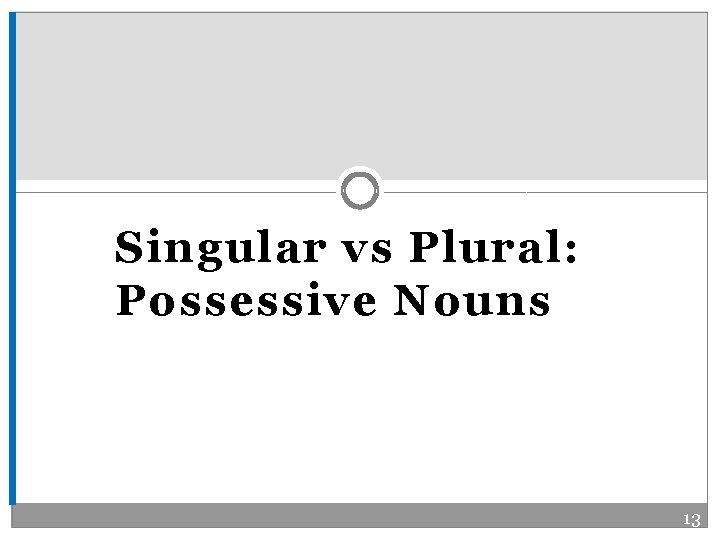 Singular vs Plural: Possessive Nouns 13 