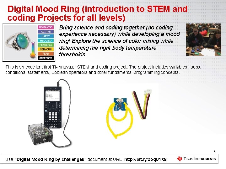 Digital Mood Ring (introduction to STEM and coding Projects for all levels) Bring science