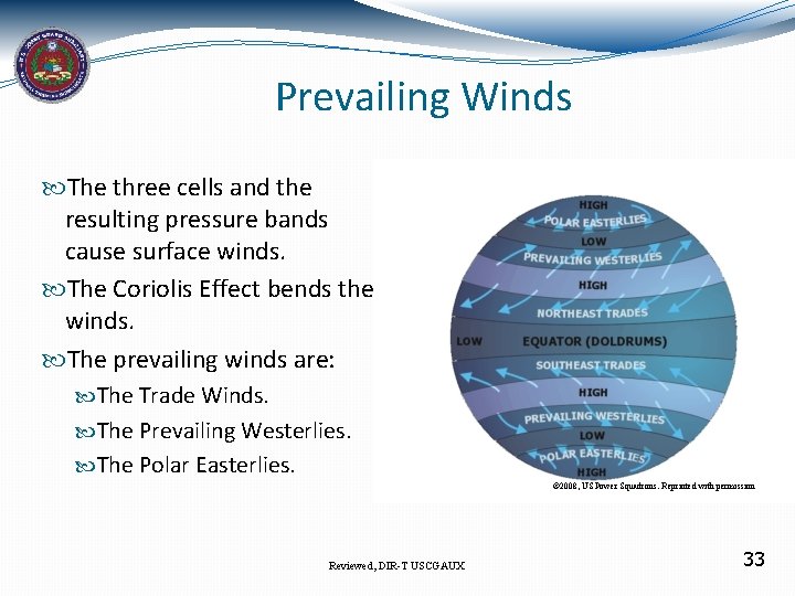 Prevailing Winds The three cells and the resulting pressure bands cause surface winds. The