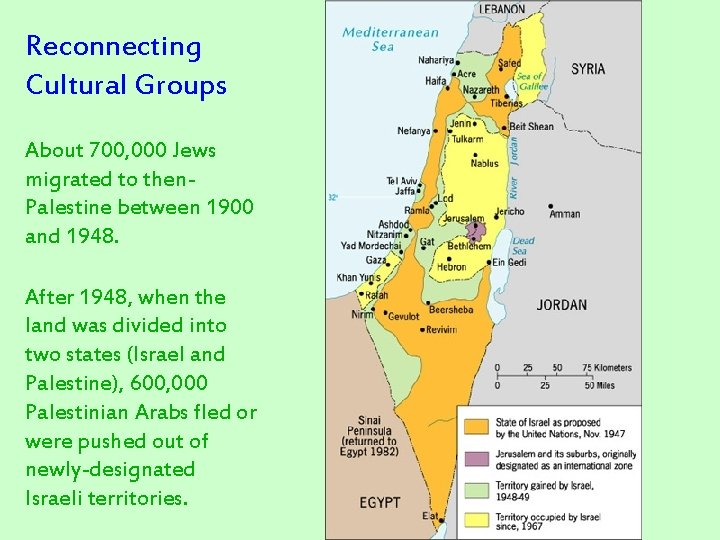 Reconnecting Cultural Groups About 700, 000 Jews migrated to then. Palestine between 1900 and