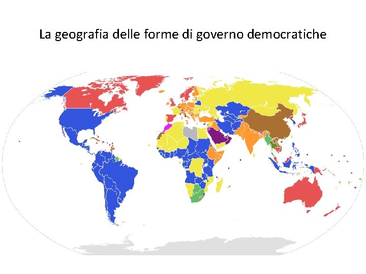 La geografia delle forme di governo democratiche 