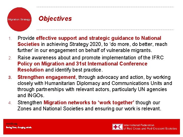 Migration Strategy 1. 2. 3. 4. Objectives Provide effective support and strategic guidance to