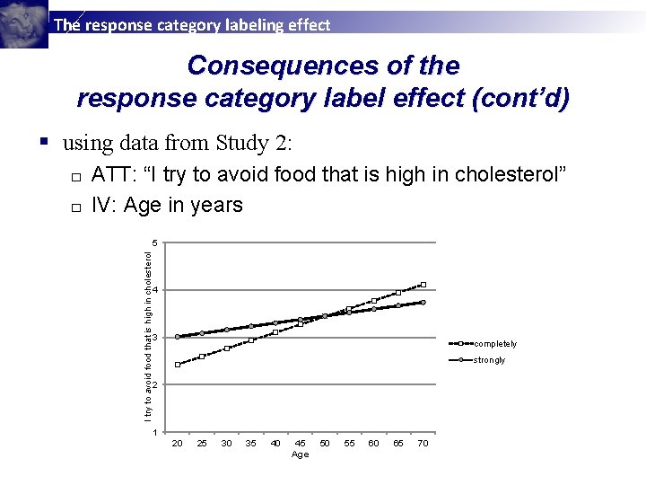 The response category labeling effect Consequences of the response category label effect (cont’d) §