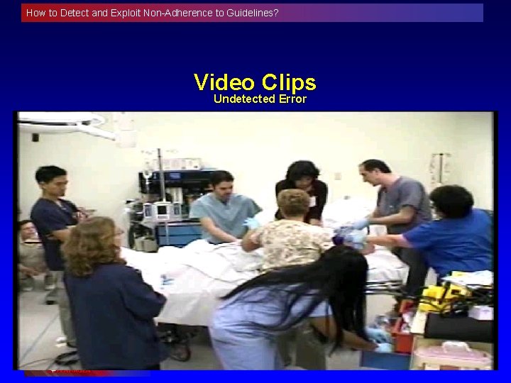 How to Detect and Exploit Non-Adherence to Guidelines? Video Clips Undetected Error 