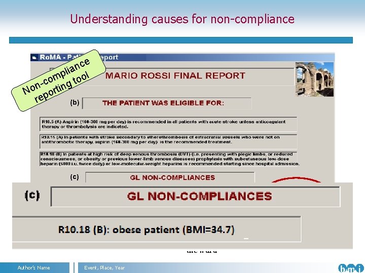 Understanding causes for non-compliance e c n lia l p m too o c