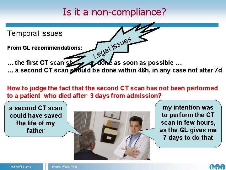 Is it a non-compliance? Temporal issues From GL recommendations: s e u s s