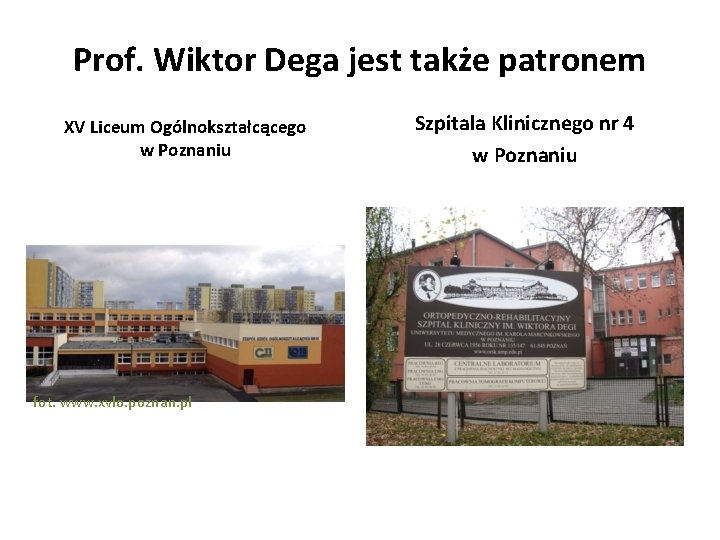 Prof. Wiktor Dega jest także patronem XV Liceum Ogólnokształcącego w Poznaniu fot. www. xvlo.