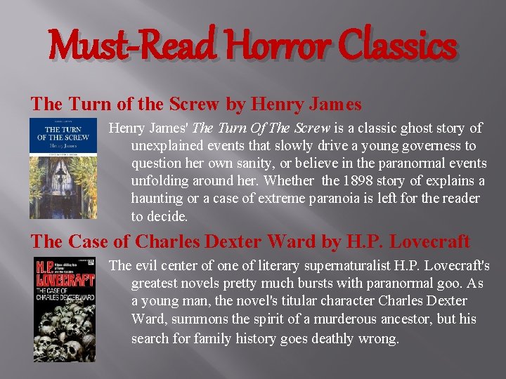 Must-Read Horror Classics The Turn of the Screw by Henry James' The Turn Of