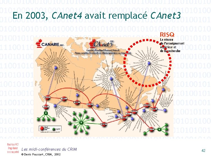 En 2003, CAnet 4 avait remplacé CAnet 3 Les midi-conférences du CRIM © Denis