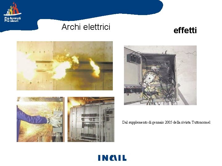 Archi elettrici effetti Dal supplemento di gennaio 2005 della rivista Tuttonormel 