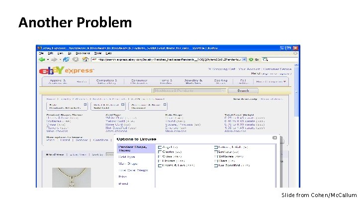 Another Problem Slide from Cohen/Mc. Callum 