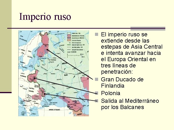 Imperio ruso n El imperio ruso se extiende desde las estepas de Asia Central