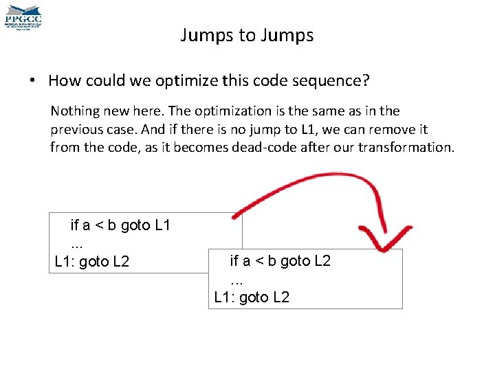 Jumps to Jumps • How could we optimize this code sequence? Nothing new here.