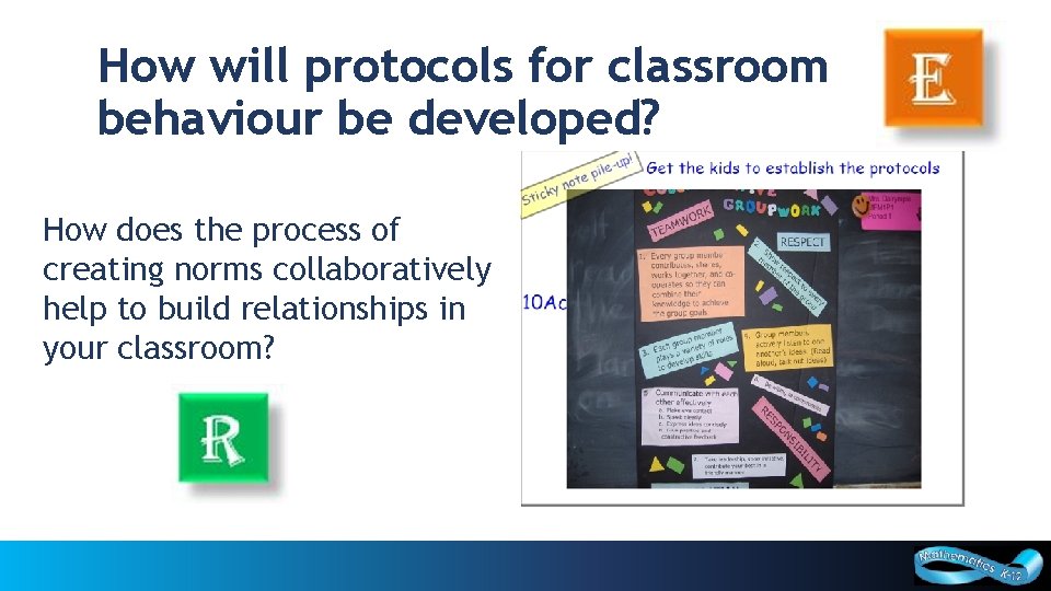 How will protocols for classroom behaviour be developed? How does the process of creating