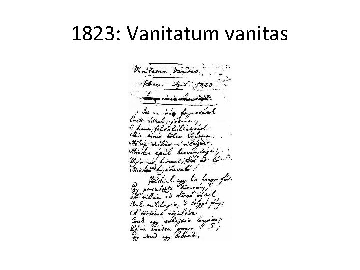 1823: Vanitatum vanitas 