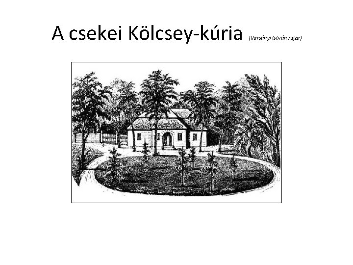 A csekei Kölcsey-kúria (Varsányi István rajza) 