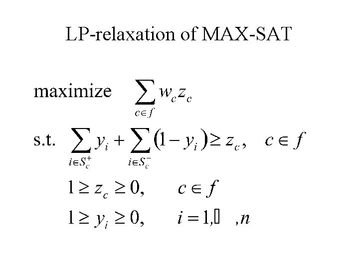 LP-relaxation of MAX-SAT 