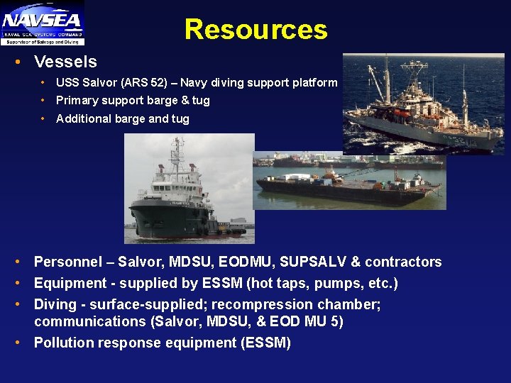 Resources • Vessels • USS Salvor (ARS 52) – Navy diving support platform •