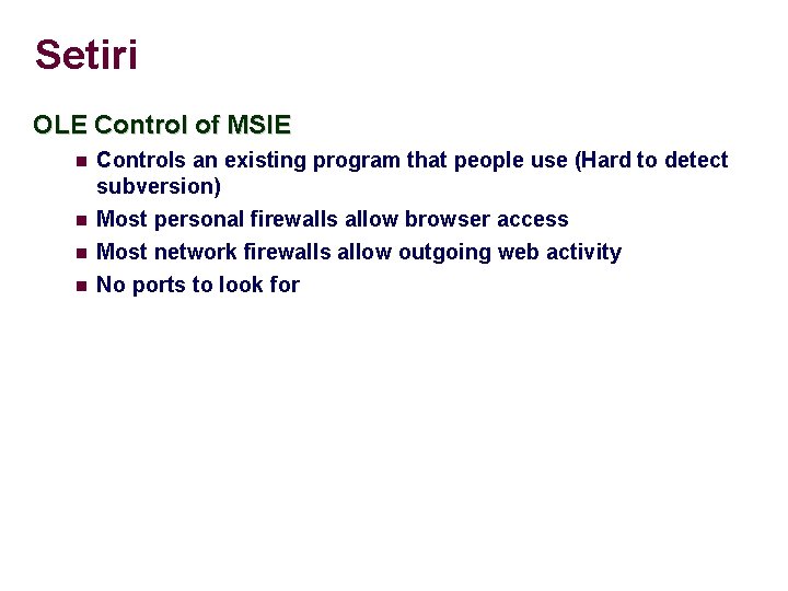 Setiri OLE Control of MSIE Controls an existing program that people use (Hard to