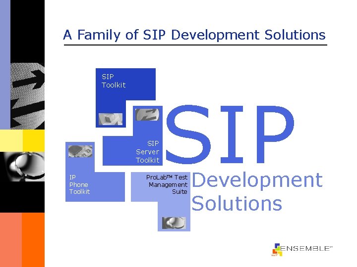 A Family of SIP Development Solutions SIP Toolkit SIP Server Toolkit IP Phone Toolkit