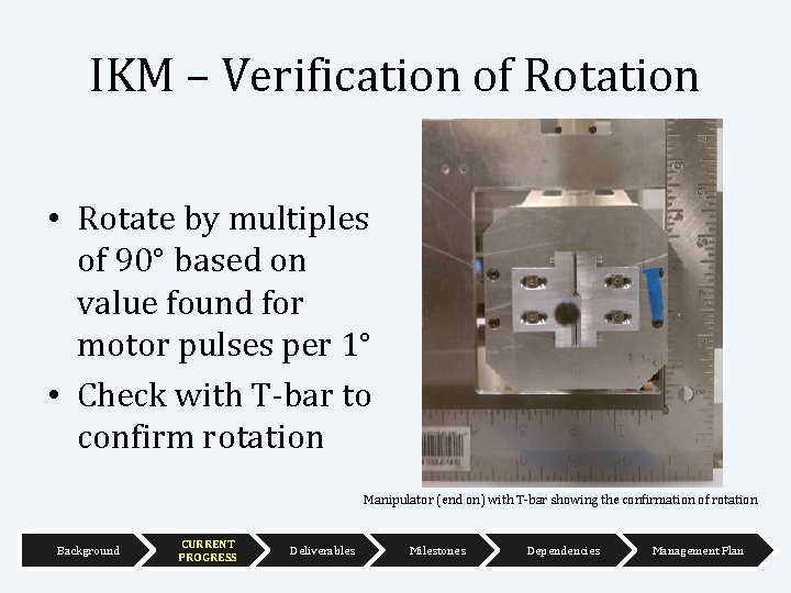 IKM – Verification of Rotation • Rotate by multiples of 90° based on value