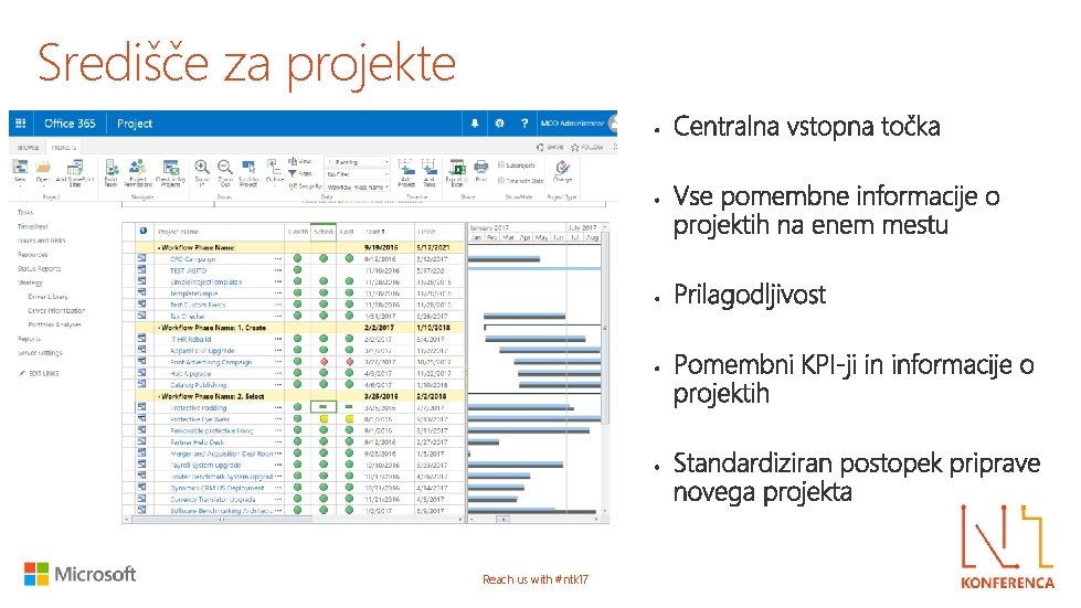 Središče za projekte Reach us with #ntk 17 