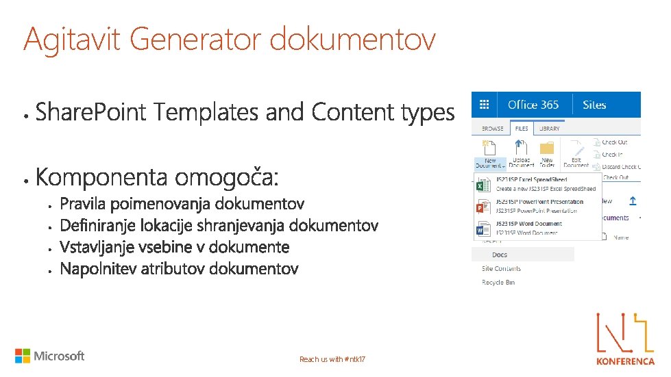 Agitavit Generator dokumentov Reach us with #ntk 17 