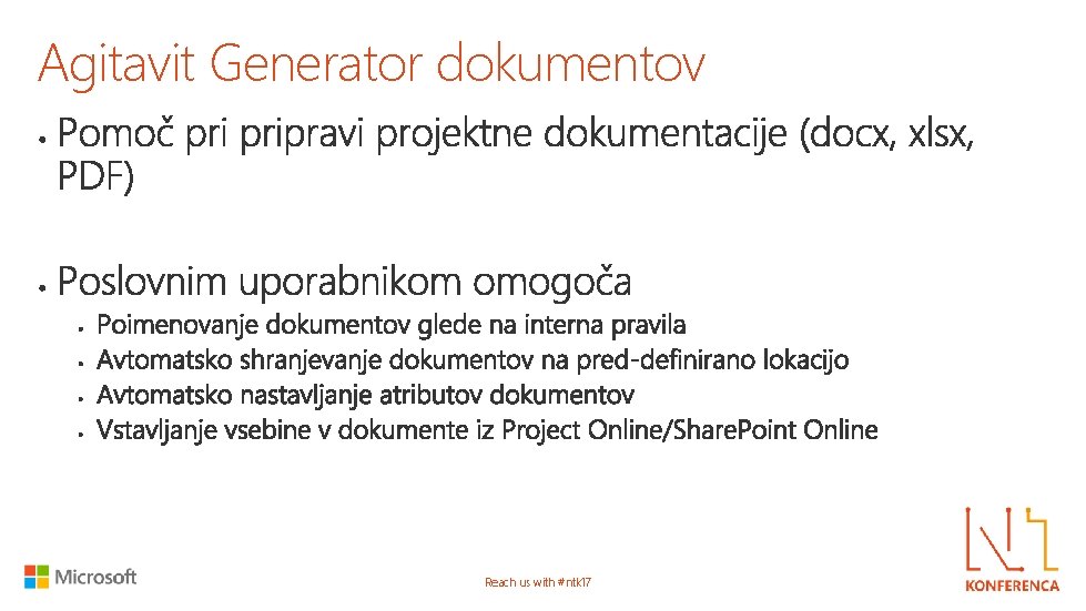 Agitavit Generator dokumentov Reach us with #ntk 17 