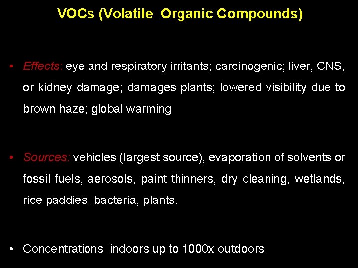 VOCs (Volatile Organic Compounds) Percent Complete 100% 00: 30 i. Respond Question Master •