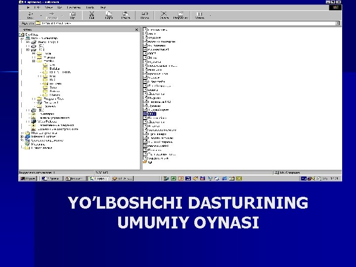 YO’LBOSHCHI DASTURINING UMUMIY OYNASI 