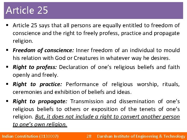 Article 25 § Article 25 says that all persons are equally entitled to freedom