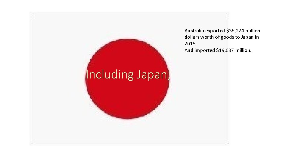 Australia exported $36, 224 million dollars worth of goods to Japan in 2016. And