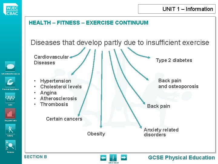 UNIT 1 – Information HEALTH – FITNESS – EXERCISE CONTINUUM Diseases that develop partly UNIT 1 – Information HEALTH – FITNESS – EXERCISE CONTINUUM Diseases that develop partly