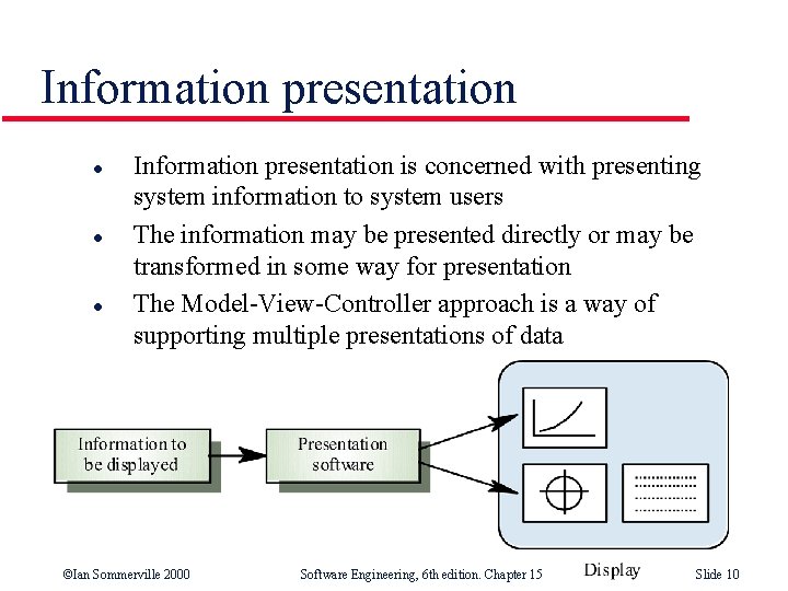 Information presentation l l l Information presentation is concerned with presenting system information to