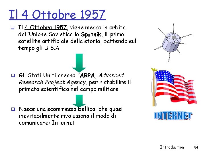 Il 4 Ottobre 1957 q Il 4 Ottobre 1957, viene messo in orbita dall’Unione