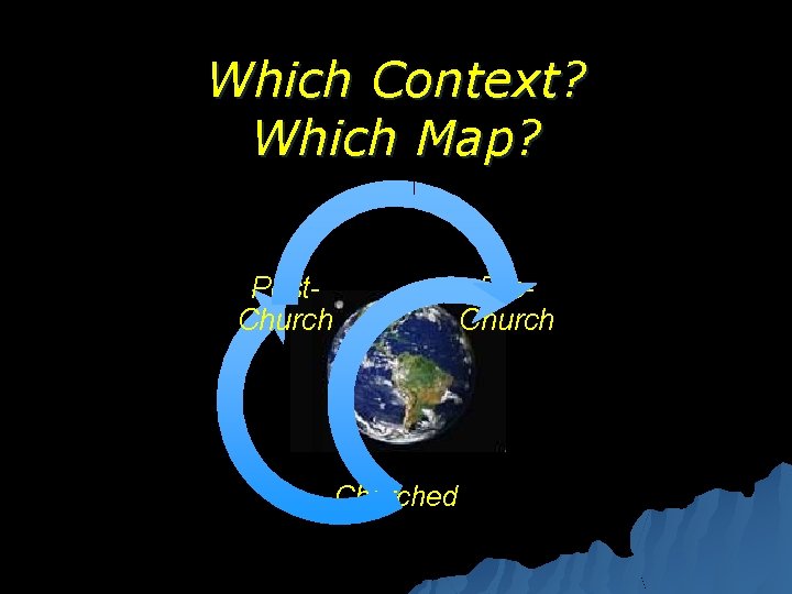 Which Context? Which Map? Post. Church Pre. Churched 