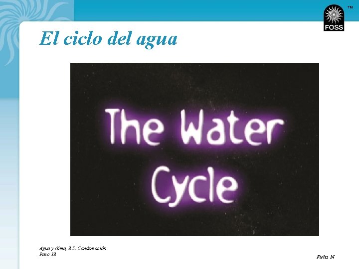 TM El ciclo del agua Agua y clima, 3. 5: Condensación Paso 13 Ficha