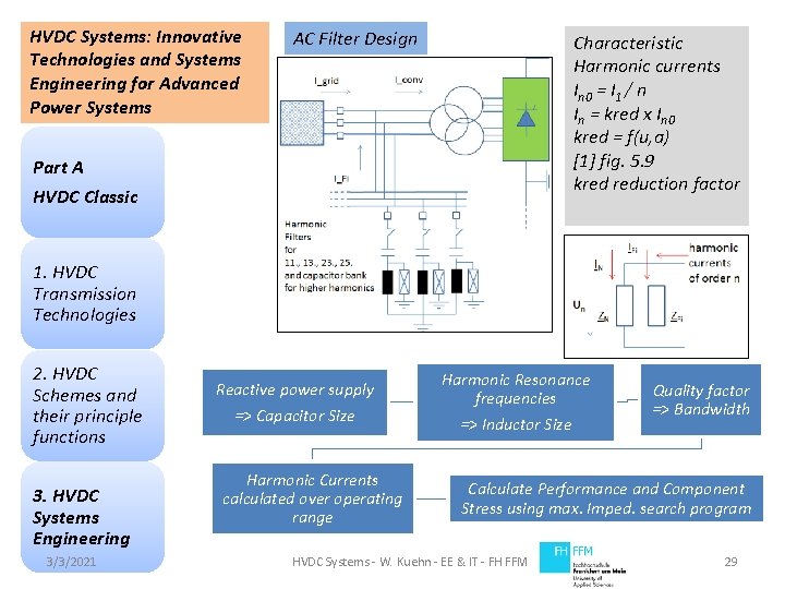 HVDC Systems: Innovative Technologies and Systems Engineering for Advanced Power Systems AC Filter Design