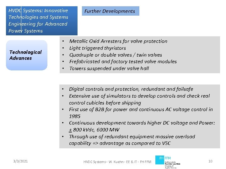 HVDC Systems: Innovative Technologies and Systems Engineering for Advanced Power Systems Technological Advances •