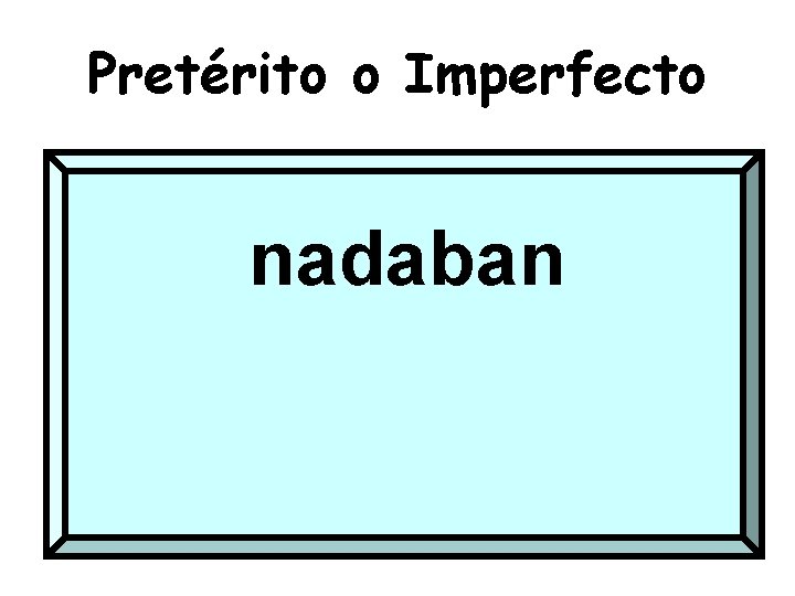 Pretérito o Imperfecto nadaban 